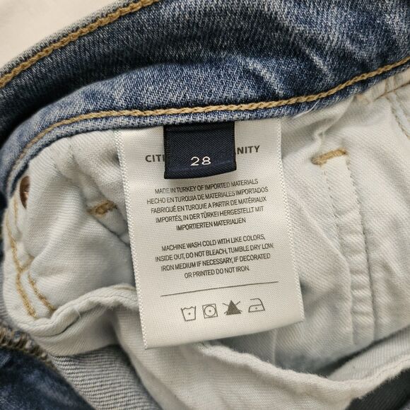 Citizens Of Humanity Jeans Womens 28 Blue Daphne Crop Denim High Rise Raw Hem - Picture 4 of 10